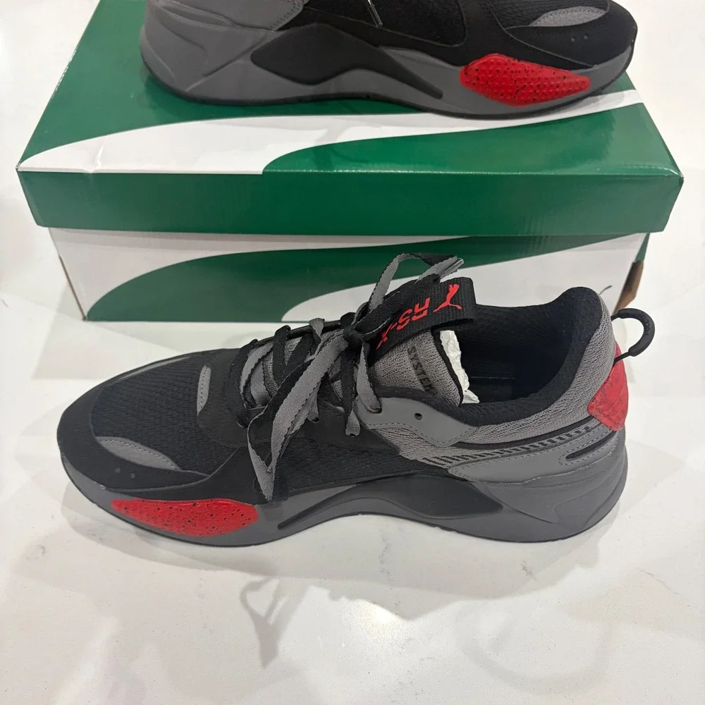 Puma RS-X Halves Mens Sneakers Black Grey Red 385754-01 Size 12